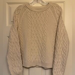 J. Crew Textured Knit Sweater in Cream